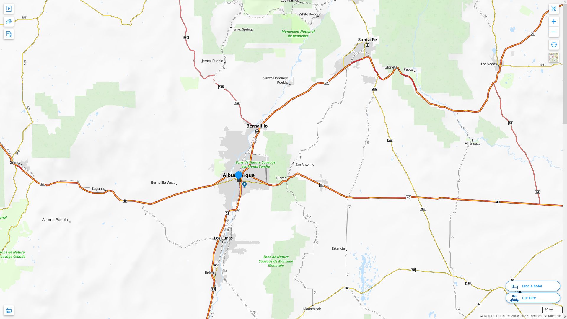 Albuquerque New Mexico Highway and Road Map